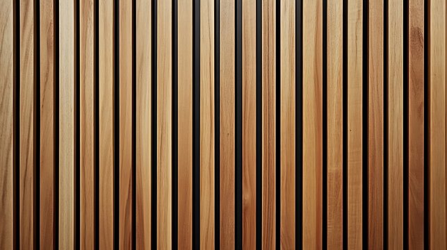 Wooden wall made of vertical panels. Line slats made of wood for a modern interior