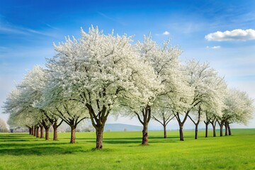 Fototapeta premium white flower trees in early spring