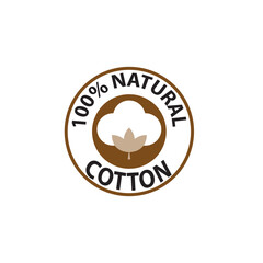 Cotton organic icon, clothing symbol natural symbol, web graphic vector illustration .