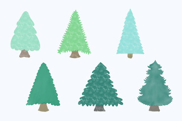 Pine trees in winter. Perfect for greeting cards, decor, and seasonal designs that celebrate the joy of winter.