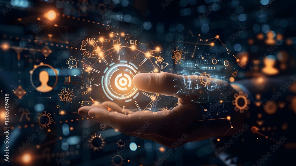 Poster a dynamic environment where business workflows are optimized and automated, with interconnected proc