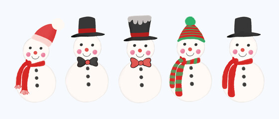 Cute Watercolor Snowman Illustration for Christmas. Festive Winter Snowman Art for Holiday Decor. Hand Drawn Whimsical Snowman Cartoon.