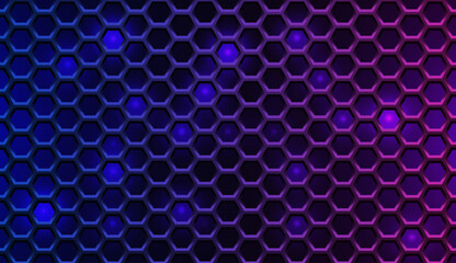 CyberSport Bg. Abstract E Sport Futuristic Background. Hexagon Grid Pattern with Lighting Glowing Particles Square Elements. Technology or Science Research Presentation Backdrop. Vector Illustration. © ec0de