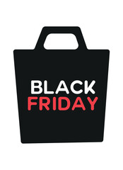 Black Friday Shopping Bag. Shopping, Discount, and Sale Symbol.
