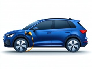 Obraz premium Electric blue SUV with charging port