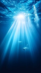 Fototapeta premium Underwater Sunlight and Scuba Divers