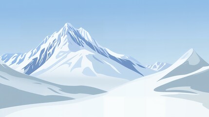 Snowy mountain range against a clear blue sky.