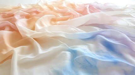 A bohemianstyle tiedye textile, featuring natural shapes and soft, flowing patterns