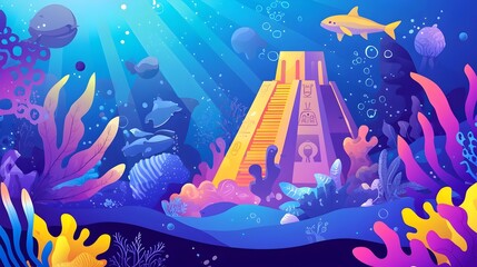 Underwater Temple Illustration