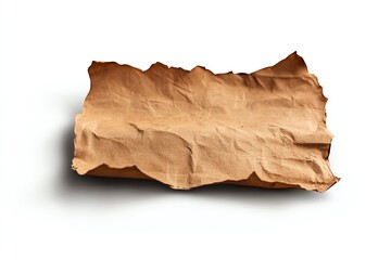 Crumpled paper, white isolate background