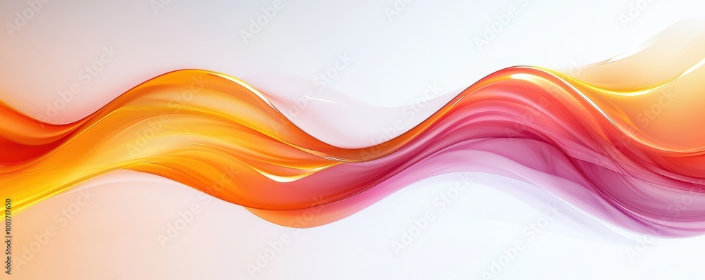 Poster abstract colorful wave pattern with red and orange gradient curves on a white background, perfect fo