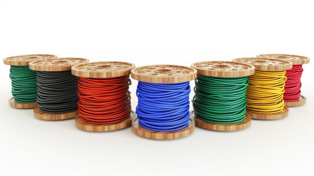 A bunch of different colored wires are shown in a row