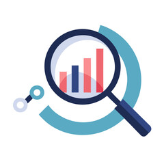 magnifying glass and graph