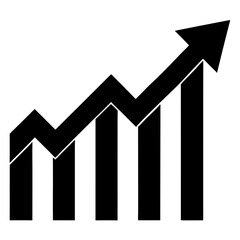 Bold Upward Arrow with Graph Line Vector Illustration for Growth Strategies
