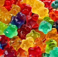 COlorful jelly gummy bears background