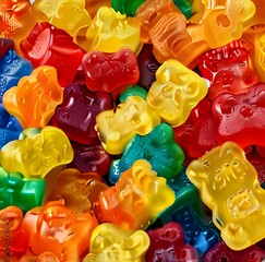 COlorful jelly gummy bears background