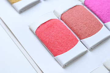 sample color shade of colorful fabric textile of clothing industry