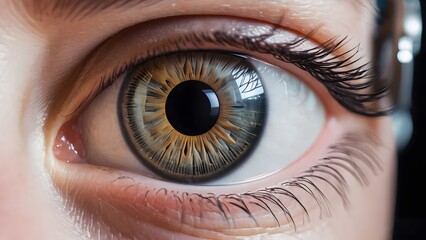 Large gray iris of the eye