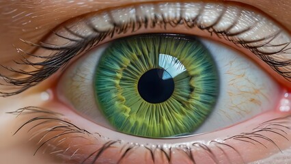 Fototapeta premium large bright green iris of the eye