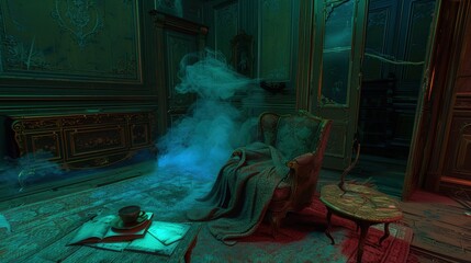 Mystical Room with Smoke and Cozy Atmosphere