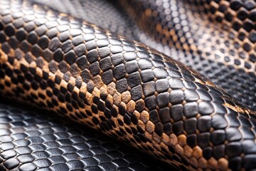 The texture of natural snakeskin. Close-up. The New Year of the snake 2025. Leather background of reptiles.