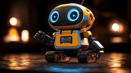 Playful Robot in a Pastel-Themed Room