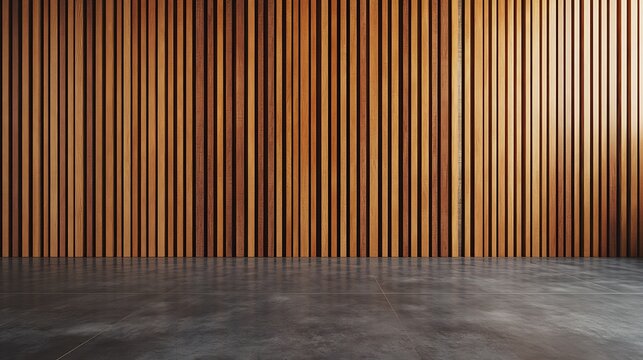 Wall with wood background. Texture of wooden panels made of vertical slats