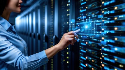 Fototapeta premium High Fidelity Data Interaction in Technology Environment