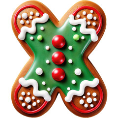 Naklejka premium Letter X Christmas Gingerbread