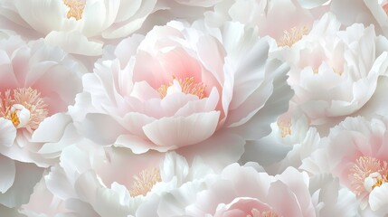 A close up of a bunch of white and pink flowers