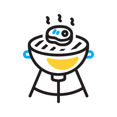 Vector multicolor icon for Bbq