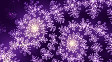  A purple backdrop filled with abundant white snowflakes at the base, and a heavy layer of them cascading from above