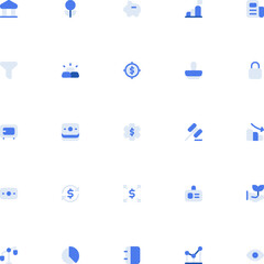 Set of Finance Monochrome Style 2D Icons. Editable Stroke and Pixel Perfections