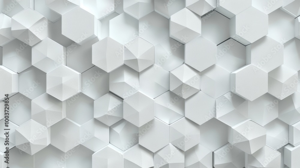 Poster abstract hexagonal pattern in light tones