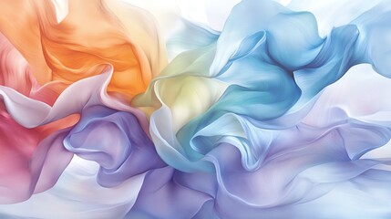 Obraz premium Colorful abstract flowing shapes background, white isolate background