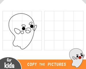 Copy the picture, education game for kids, Cute ghost character