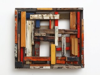 Colorful Wooden Frame Art for Creative Spaces