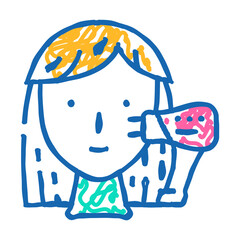 laser lifting doodle icon sketch vector. laser lifting sign. isolated symbol illustration