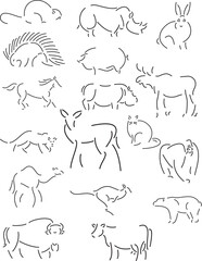 silhouette of animals , minimalism for small tattoos