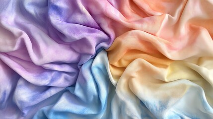Obraz premium Colorful soft textiles with gradient patterns, white isolate background