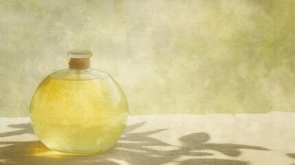Elegant Bottle of Oil on Subtle Background