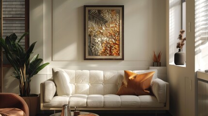 Cozy living room with natural light and stylish decor