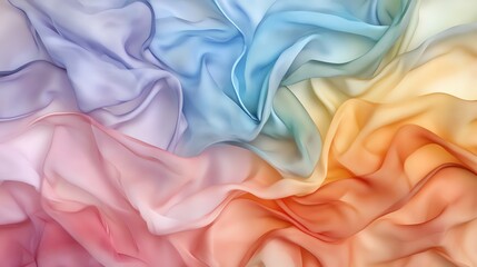 Obraz premium Colorful flowing fabric pattern on a soft textured surface.