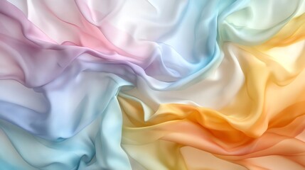 Obraz premium Colorful silk fabric, smooth texture on white background
