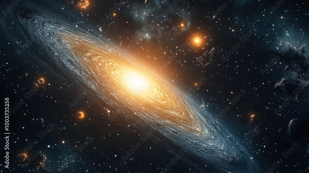 Wall mural a captivating background features a stunning display of stars set against the vast expanse of a spac