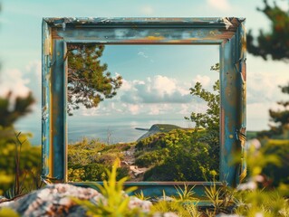 Scenic Frame of Nature by the Ocean