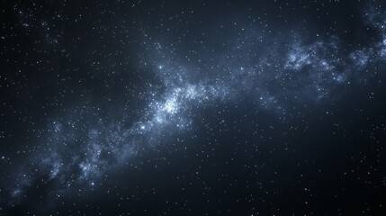 Naklejka premium A stunning night sky showcases the dazzling lights of the Milky Way, stretching majestically across the canvas of darkness.