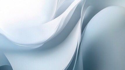 Soft Abstract Waves in Light Blue and White Tones