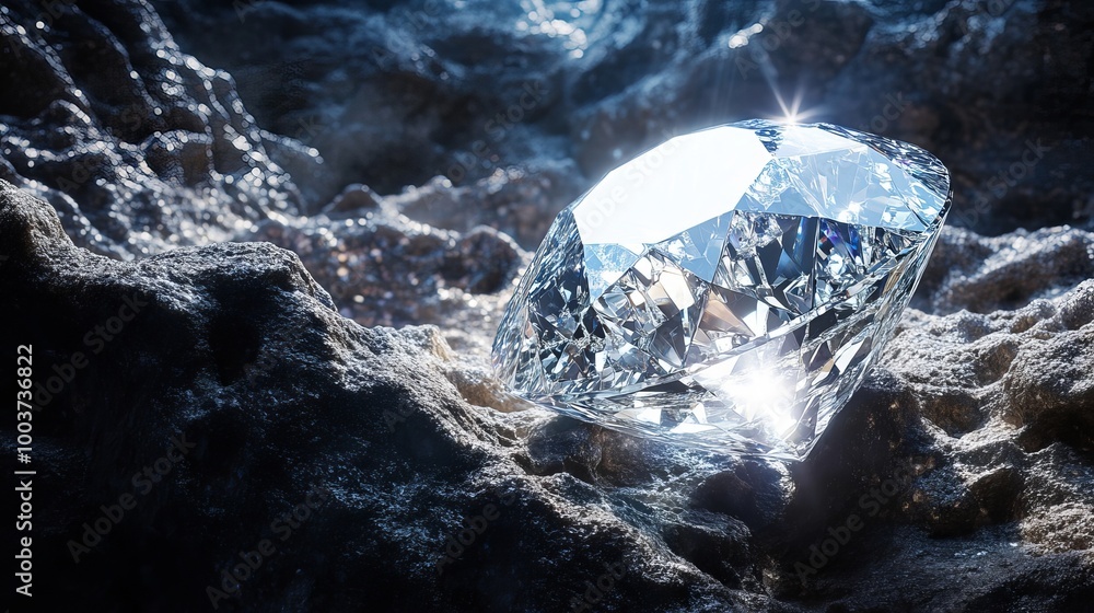 Canvas Prints planet made of realistic diamond