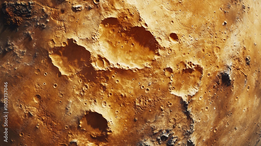 Canvas Prints a stunning view of planet mars from orbit reveals the rugged relief and numerous craters adorning th